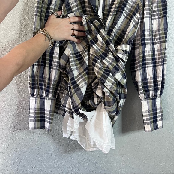 Veronica Beard Plaid Shirt Dress Belted Midi Button Front Long - Picture 9 of 14